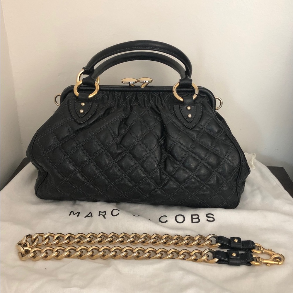 Preloved Marc Jacobs Large Black Leather Stam Bag